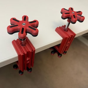 3D Printable C-Clamp and Knobs Compatible with DEWALT Table Saw Fence (Featherboard not included)
