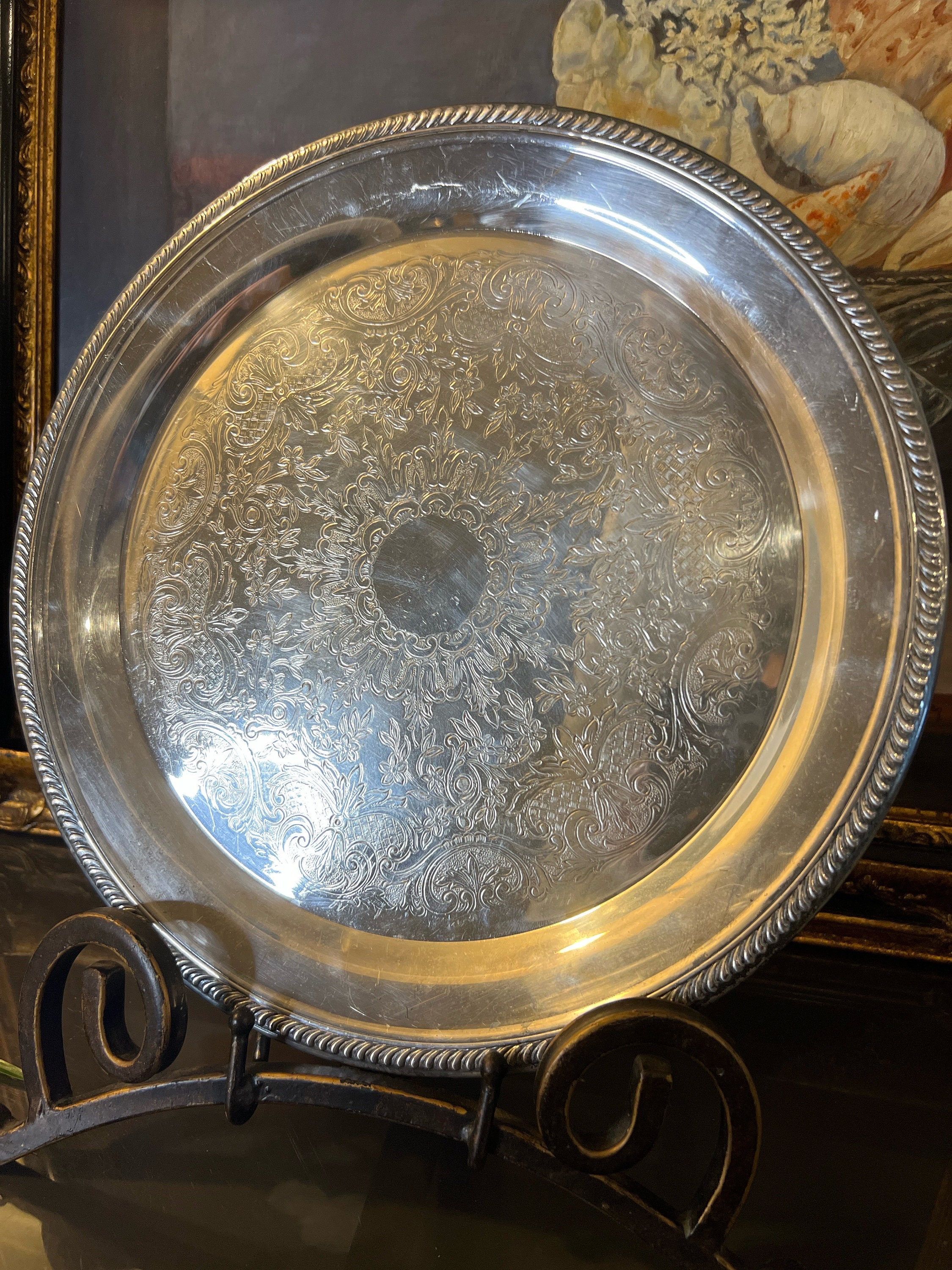 F.B. Rogers Silver Co. Round Platter 6705 1883, Crown Signature - Etsy
