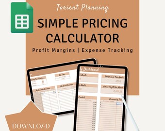 Calculatrice des tarifs des petites entreprises, calculatrice du coût du produit fait main, outil de suivi des bénéfices du vendeur Etsy, feuille de calcul en téléchargement numérique