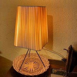 Original Retro Vintage Pleated Table Lamp Bedside Lamp 50s 60s Antique MidCentury Lamp Floor Lamp Old Tripod