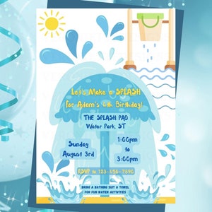 Splash Pad Birthday Invitation
