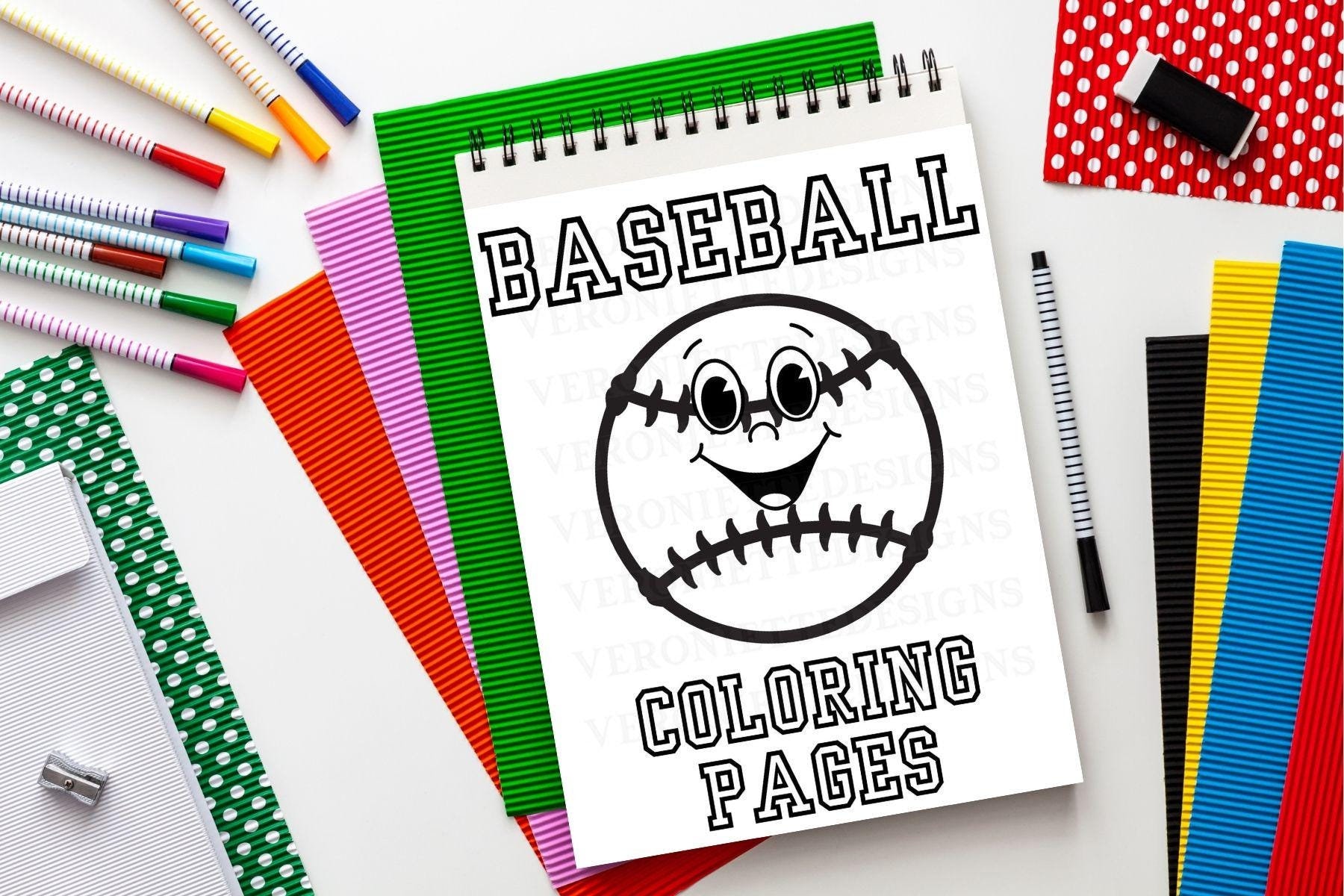Printable Baseball Coloring Pages - Etsy