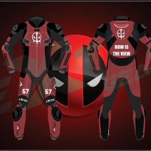 Deadpool Costume Motorbike Protective, Custom Superhero Outfit Riding suit, Handmade Cosplay, Deadpool Cosplay Suit