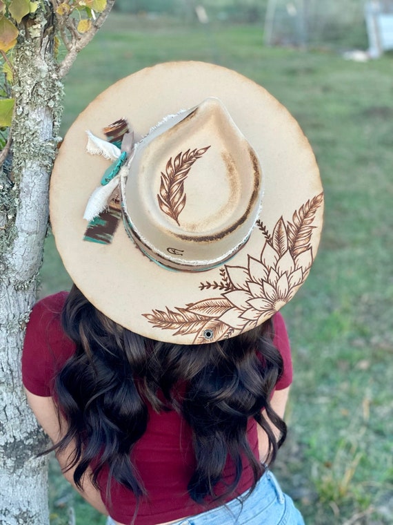 Cream Wide-Brim Fedora Hat with Feather Accent Feather Hat Accent - Chiseler – Willow Lane Hat Co main image 3