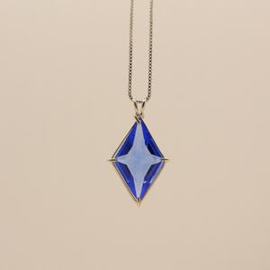 Siberian Blue Quartz Ascension Star Pendant – Sterling Silver Spiritual Insight & Heart Awakening Necklace