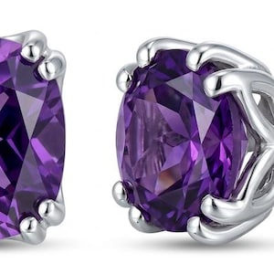 5mm Amethyst Earrings | Round-Cut Purple Gemstone Earrings | Spiritual Crystal Jewelry | February Birthstone Gift