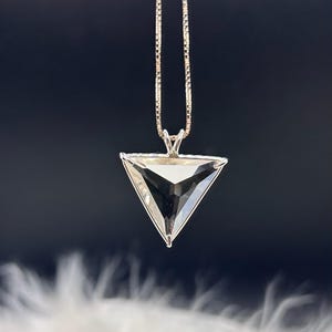 Angelic Star Cut Clear Quartz Necklace - Sterling Silver Chain