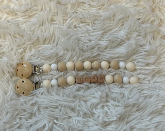 Noah Pacifier Clip Milk - Pacifier Clip - Personalized Pacifier Clip - Soother Clip - Custom