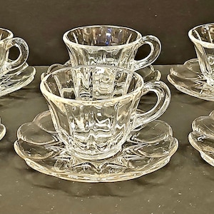 New Martinsville &quot;Janice&quot; Cups and Saucers, set of 6