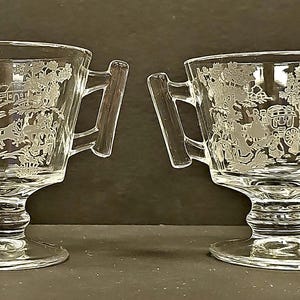 Fostoria &quot;Plymouth&quot; Etching Creamer and Sugar
