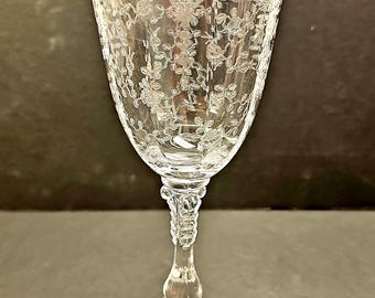 Cambridge &quot;Rose Point&quot; Set of Six, 8 1/8 inch Tall Water Goblets