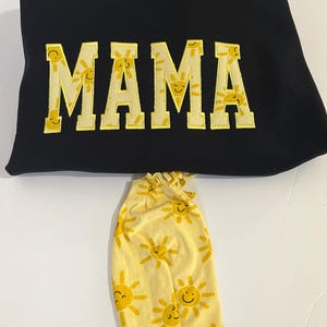 Embroidered mama sweatshirt, keepsake sweatshirt,  mama keepsake sweater, baby clothes keepsake, baby onesie keepsake, holiday gift idea.