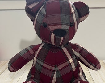 Custom Memory Bear, Keepsake Teddy Bear, Handmade from Loved ones Clothing.