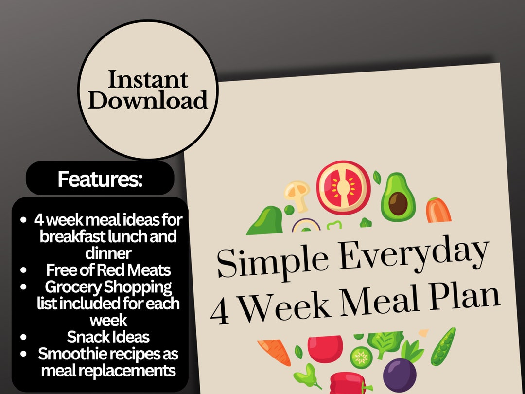 4 Week Meal Plan - Etsy