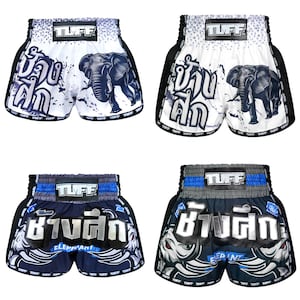 Elephant Indian Boho Print Pattern Muay Thai Boxing Shorts