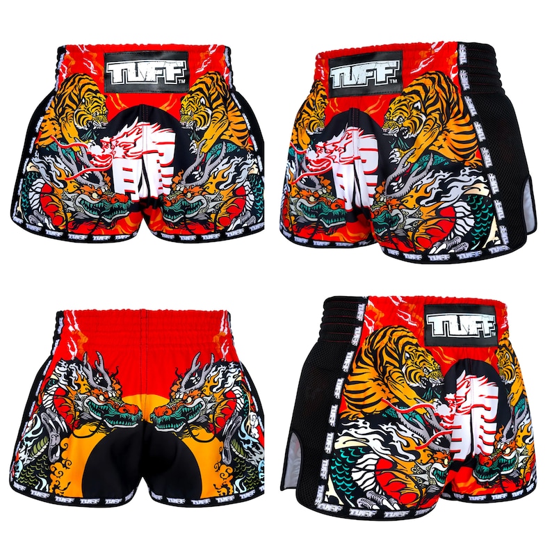 Tulip Field Print Pattern Muay Thai Boxing Shorts main image 1