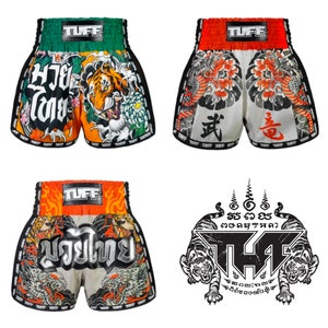 TUFF Muay Thai Boxing Shorts New Retro Style popular right now TattooFighter Karate Martial Arts Birthday gift