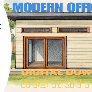 Office Pod Plans Starter Pack | DIY Backyard Office Shed | Modern Home Office Pod Kit | Small Studio Work Pod Building Plans PDF