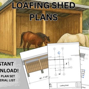 Loafing Shed Plans PDF: Horse Shelter DIY Construction Blueprints (Digital Download)