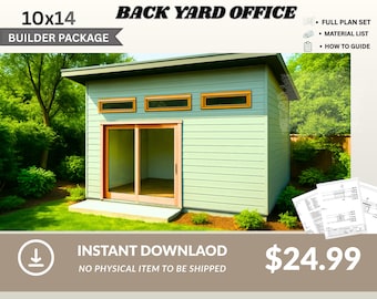 Modern Shed Plan PDF – Office Pod, Backyard Studio, Home Office Design