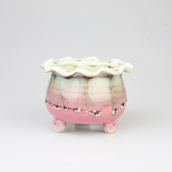 Party Pink Ceramic Plant Pot Handmade Ceramics Flowerpot Succulents Pots Cactus Flower Plant Holders