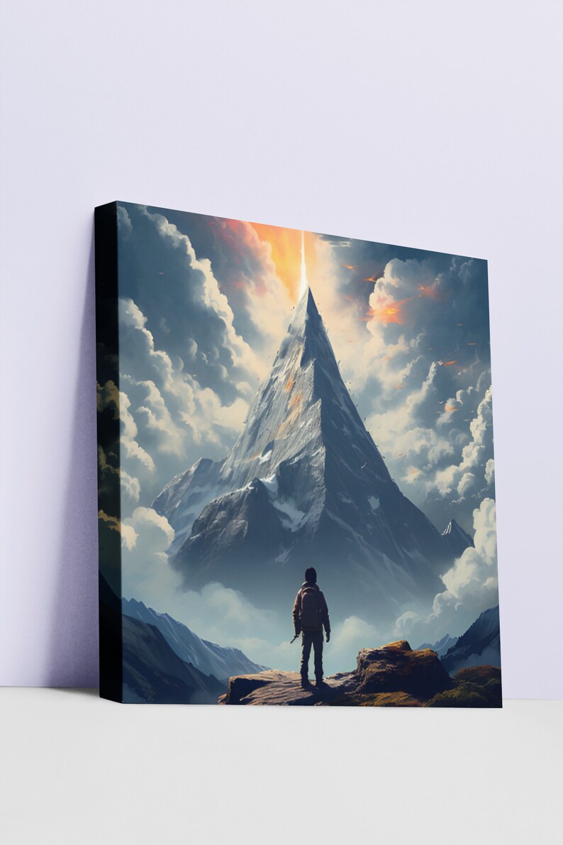 Modern Mountain Painting Large Canvas Wall Art Modern Surreal Realistic