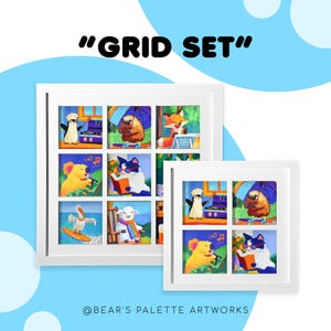 Small Animal Painting Set, Original Art, Scenery Along the Way, Abstract Art, Framed Art 10x10, Australian Wall Art, 3D Texture