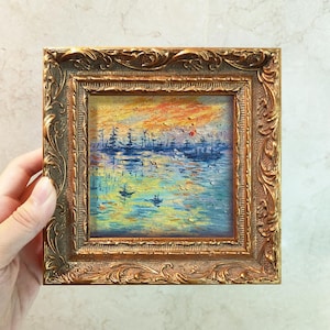 Small Landscape Scenery Painting, Original Art, Abstract Painting, Scenery Art Framed Art 10x10, Australian Wall Art, 3D Texture