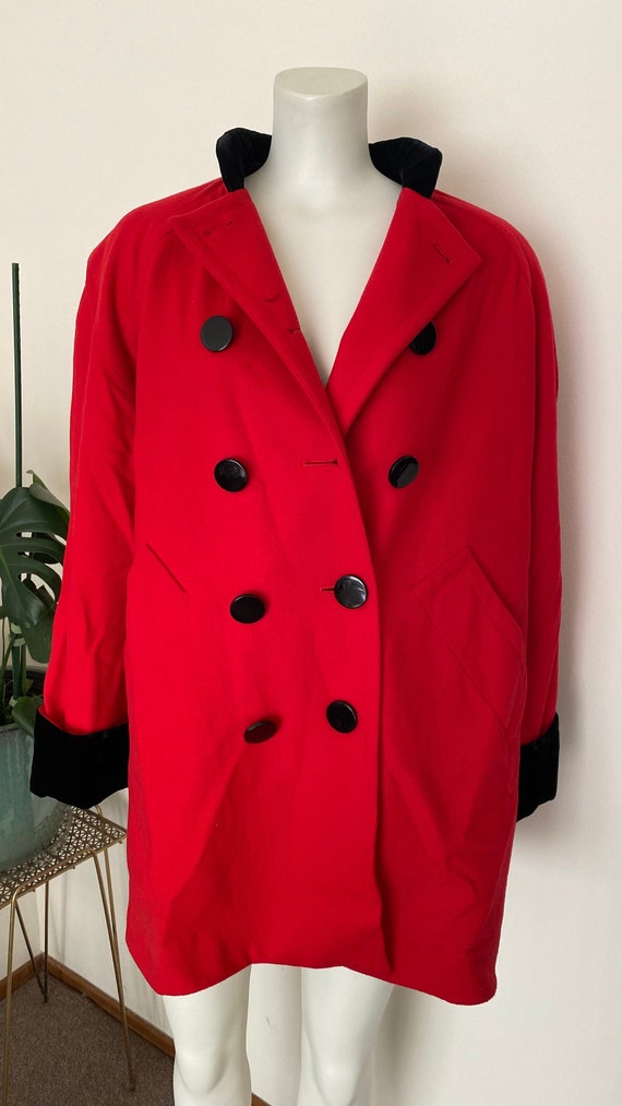 Vintage 1980s/90s Carlisle Red Wool Coat