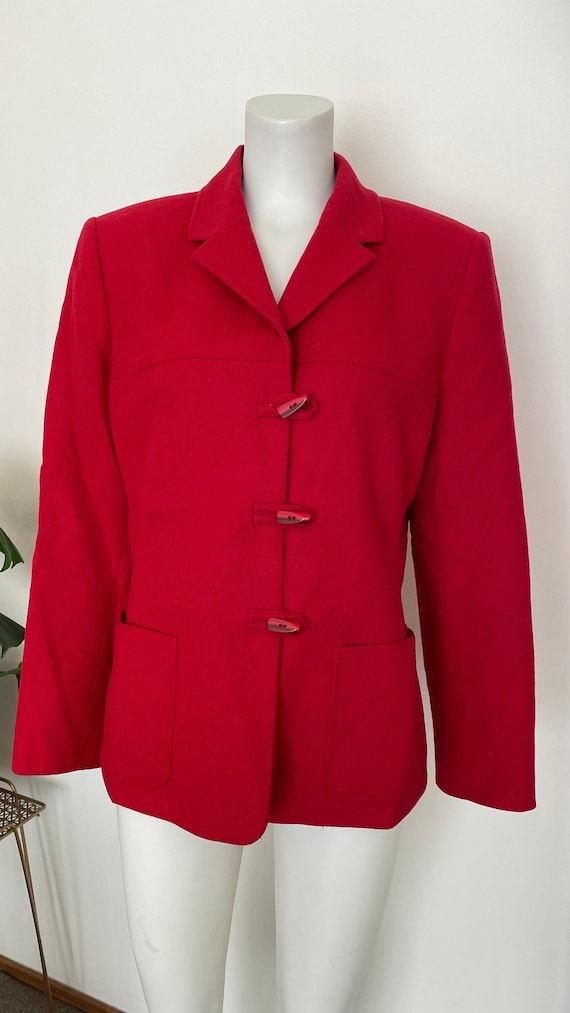 Vintage 1980s/90s Kasper A.S.L. Petite Red Wool Ja