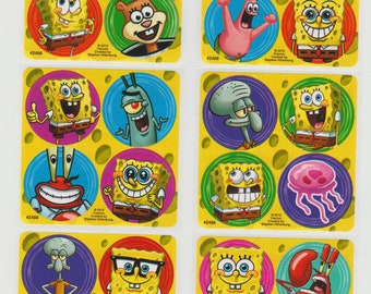 80 SpongeBob Mini Stickers, 1.2" Round Each, Party Favors