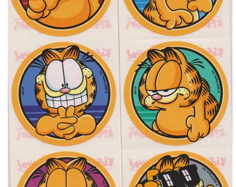 25 (Licensed) Garfield Faces Stickers, 2.5" x 2.5", Party Favors