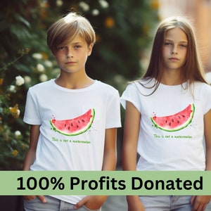 KIDS This Is Not A Watermelon Tee, Free Palestine Tshirt, Pro Palestine tee shirt, watermelon t-shirt, childrens watermelon Tshirt palestine