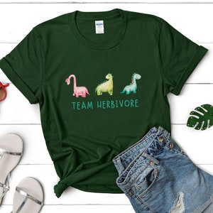 Team Herbivore Dinosaur Tshirt, vegan shirt, cute t-shirt, veganism Tshirt, veganuary tshirt, vegan dinosaur tee, cute dinosaur tshirt