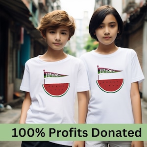 KIDS Freedom Watermelon Tee, Free Palestine Tshirt, Pro Palestine tee shirt, watermelon t-shirt, palestine will be free Tshirt, freedom tee
