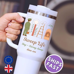 Personalisierter Schornsteinfeger Becher: 40oz Thermobecher, individuelles Namensgeschenk