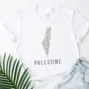 T-shirt gratis Palestina, Pro Palestina T-shirt, T-shirt met kaart van Palestina, T-shirt van Palestina, schattig T-shirt van Palestina, T-shirt met kaart van Gaza