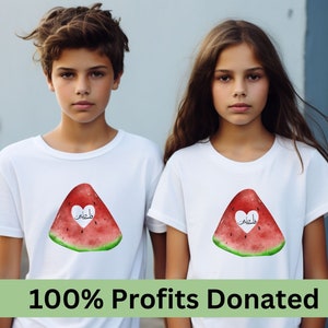 KIDS Arabic Watermelon Tee, Free Palestine Tshirt, Pro Palestine tee shirt, kids watermelon t-shirt, childrens watermelon Tshirt palestine
