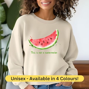「The Is Not A Watermelon」ユニセックスクルーネックスウェットシャツ、「The Is Not A Watermelon」ジャンパー、「The Is Not A Watermelon」セーター、「Palestine」スウェットシャツ