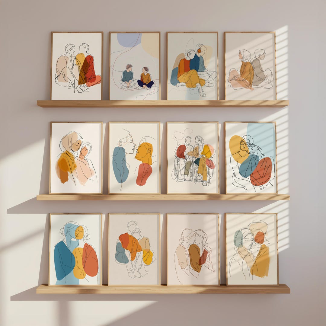 Inclusive Line Art Bundle Set | Diversity, LGBTQIA Muslim Disability ...