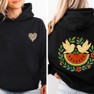 Palestine Hoodie, Palestinian Olive Tree, Love Heart Sweatshirt, Watermelon Symbol Freedom, Activist Equality Hoodie, Save Palestine Sweater