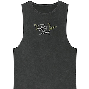 Plant Based Tank Top for vegan or vegetarian, unisex plant based gym t-shirt, stone wash tanktop, vegan running shirt, vegan fitness tanktop