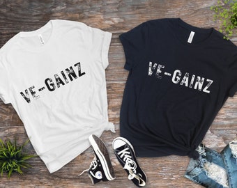 Vegan Gym Tshirt, Ve-Gainz Tshirt, vegan workout t-shirt, unisex vegan tshirt, vegan muscle gains shirt, vegan plant based gym tee shirt