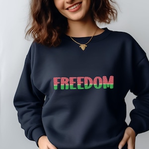 フリーダム スイカ パレスチナ スウェットシャツ、プロパレスチナ ラリー セーター、フリーパレスチナ ジャンパー、プロテスト スウェットシャツ、ユニセックス スイカ セーター