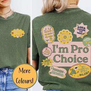 Pro Choice Retro Unisex Tee, Feminist Comfort Colors Shirt, Activist Gift, Political Statement Tee, Feminism Rocks, Front and back design