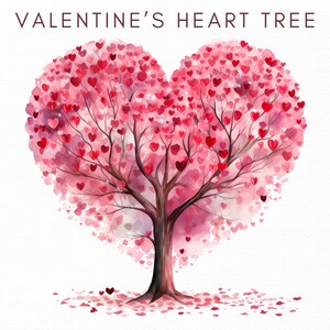 Valentine's Heart Tree Clipart, Love Nature Graphics, Valentines Day ...