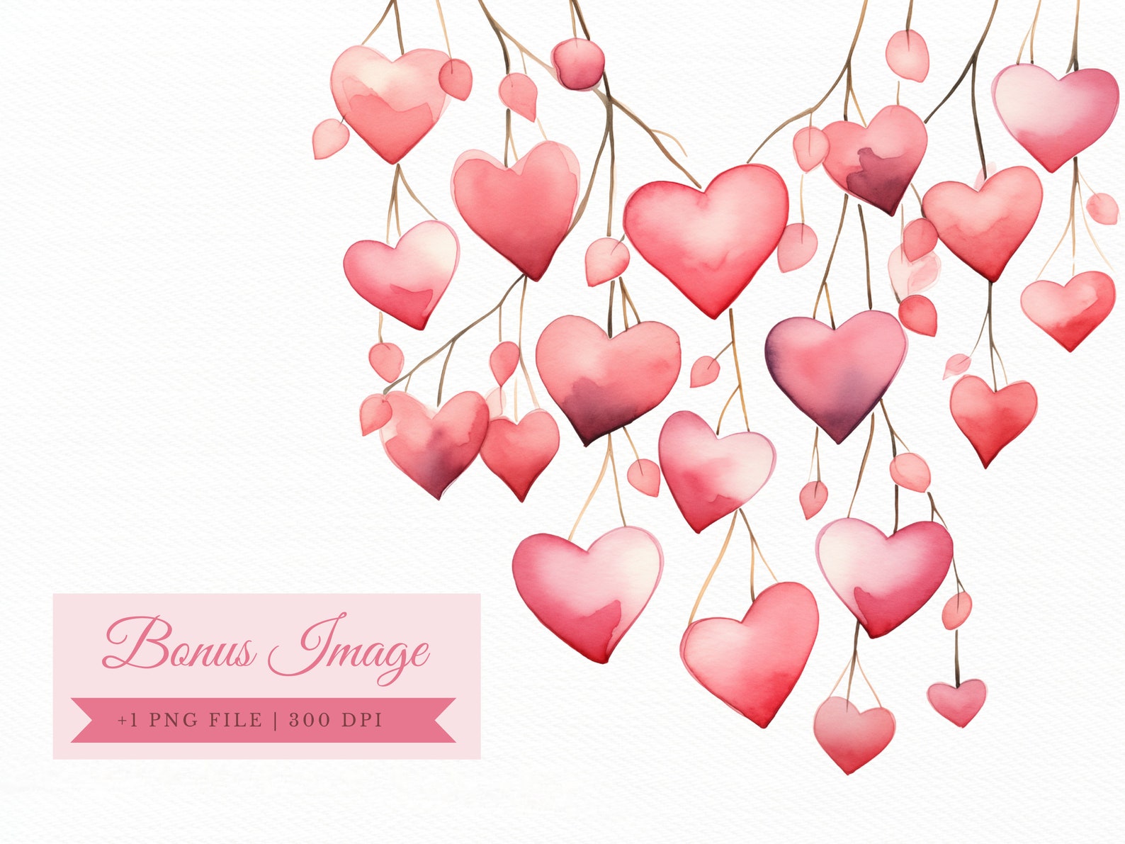 Pink Valentine Tree Hearts Clipart, Love Nature Graphics, Valentines ...