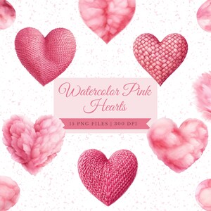 Rosa Valentinstag Herzen, gestrickte Herz Clipart, Valentinstag Kunst, Hochzeit Clipart, herzliche Herzen Liebesbrief PNG, Herz Kranz Clipart