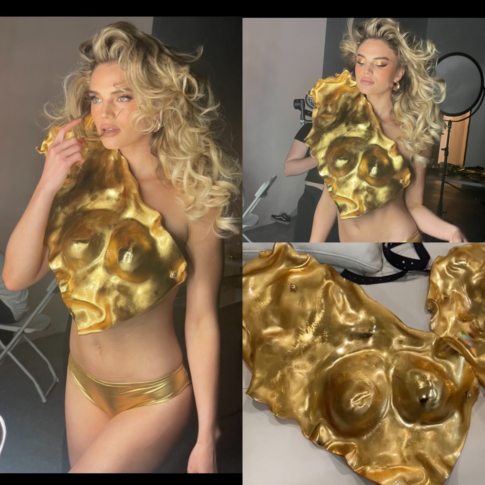 Gold Metal Bra, Fully Customisable Art Wear /hire 