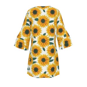Vestido con volantes de girasol: túnica floral bohemia para verano, primavera, otoño y festivales. imagen 3